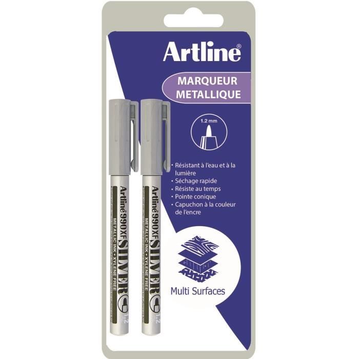 Lot De 6 Marqueurs Permanents ARTLINE 700 - Pointe Conique Noir Indélébile