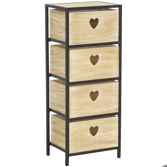 Commode 4 tiroirs en paulownia Lovely 4 tiroirs Commode 4 tiroirs en paulownia Lovely 4 tiroirs