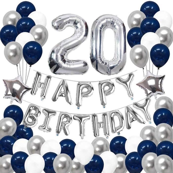 Ans Anniversaire Ballons Decorations Pour Garcon Homme 68 Pcs Kit Happy Birthday Banniere Argente Ballon Numero Ballon Alum Cdiscount Maison