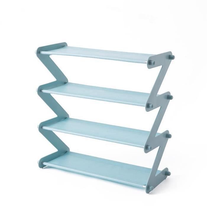 Étagère à Chaussures - Non-tissé - 4 Niveaux - Capacité 8 Paires - Bleu - Empilable