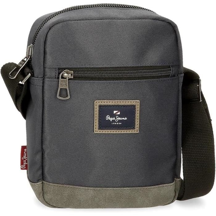 Sac Bandoulière Sylvain Lefebvre - Gris - Polyester Et Cuir - Parfait état