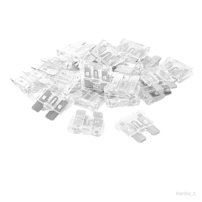 Fusibles Lames 25A Transparents - Standard ATO, Pour Voiture, Fourgon, Marine, 32V DC