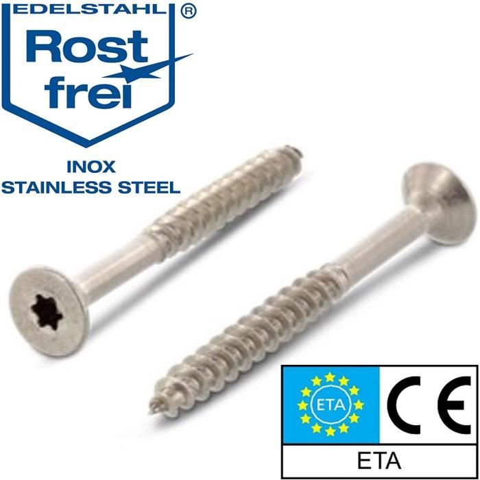 multicolore Vis Torx /à t/ête frais/ée en acier inoxydable V2A vis /à bois