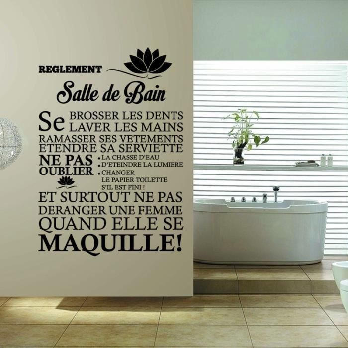Noire Créative Sticker mural pour salle de bain Décoration à la maison  Restaurant résistant à l'eau - Cdiscount Maison