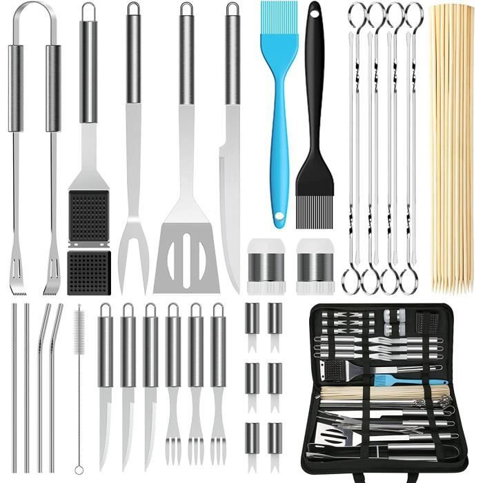 Kit barbecue en bois 45 pièces, viande + légumes + poisson + guimauve, jeu de rôle cuisine pour enfant dès 3 ans DINETTE - Jeux - Jouets