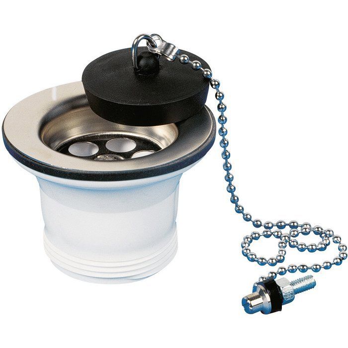 Bonde D'Évier Schläfer Inox Ø70mm - Avec Bouchon Et Panier, Sans Trop-Plein