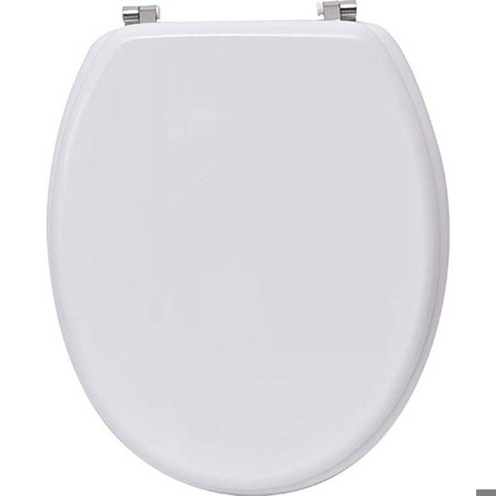 Abattant WC 18 pouces - Attaches Acier Inoxydable - Tendance - Blanc uni