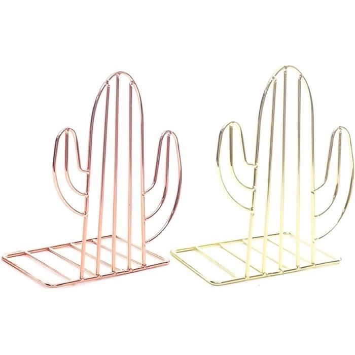 Sollbry Serre-Livre Metal,2 Paires Serre-Livres Enfants,Cactus Serre