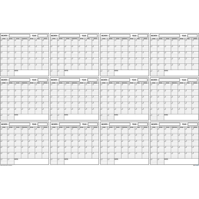 Calendrier Mural 2025 SwiftGlimpse A2 59x42cm - Effaçable Bordeaux | Œillets Laminé 3mm
