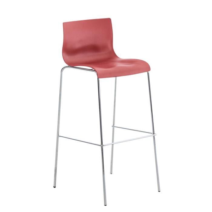 Tabouret De Bar -BETTANT Chrom Sur 4 Pieds(Rouge)