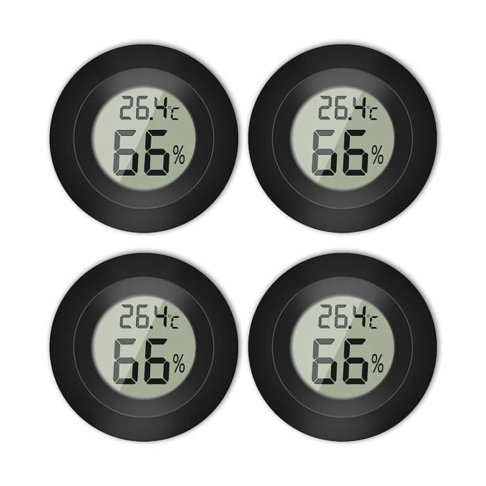 Thermomètre-hygromètre Numérique 4 Pièces - Mesure Température Humidité Intérieure Pour Maison, Bureau, Serre