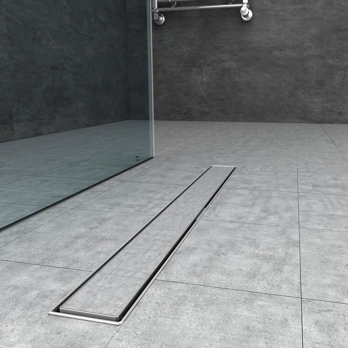 AICASanitaer Caniveau de douche italienne 100 cm en acier inoxydable 2 en 1  à carreler - Cdiscount Bricolage