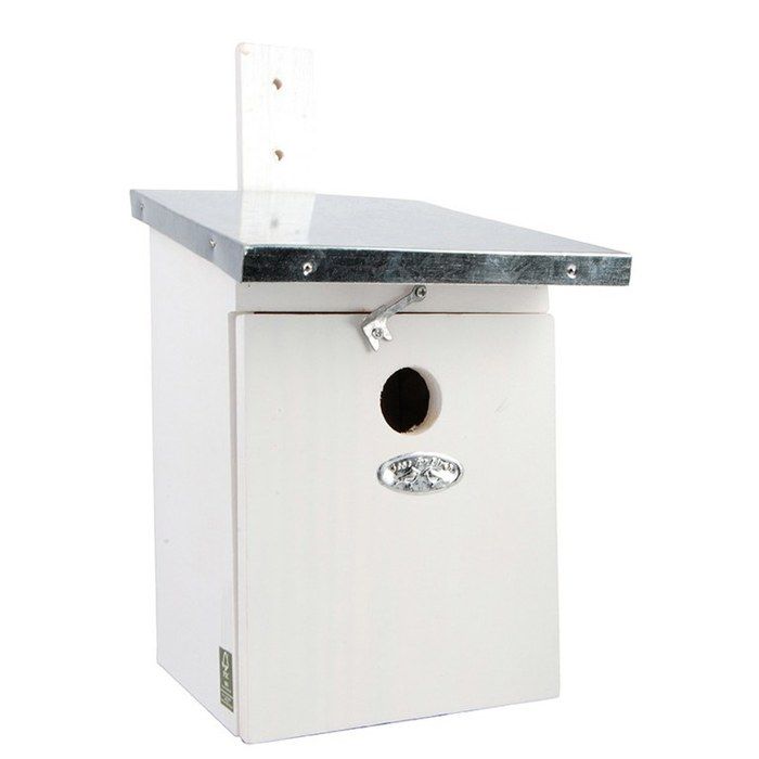 Nichoir pour oiseaux - ESSCHERT DESIGN - NK40W - Blanc - Trou dentrée 32 mm - Pin FSC 33x21x17 cm