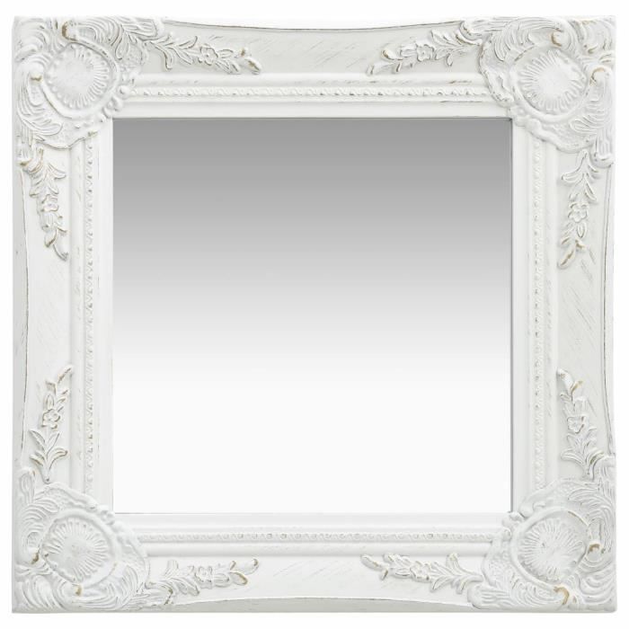 Set Mural Baroque 2 Pièces : Miroir + Console Doré/blanc – Style Antique