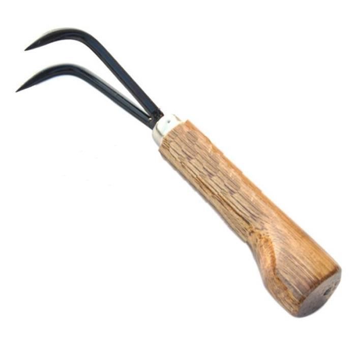 Crochet Racine à Griffe Unique, Outil Bonsaï Avec Poignée Ergonomique En Bois, Acier Au Manganèse Pour Bonsaï De Jardin, Aménagement Paysager