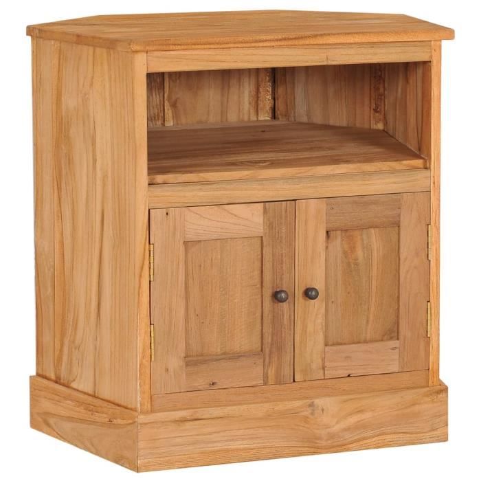 Buffet dangle - Vintage - Bois de teck massif - 60x45x60 cm - 2 portes - Finition huilée