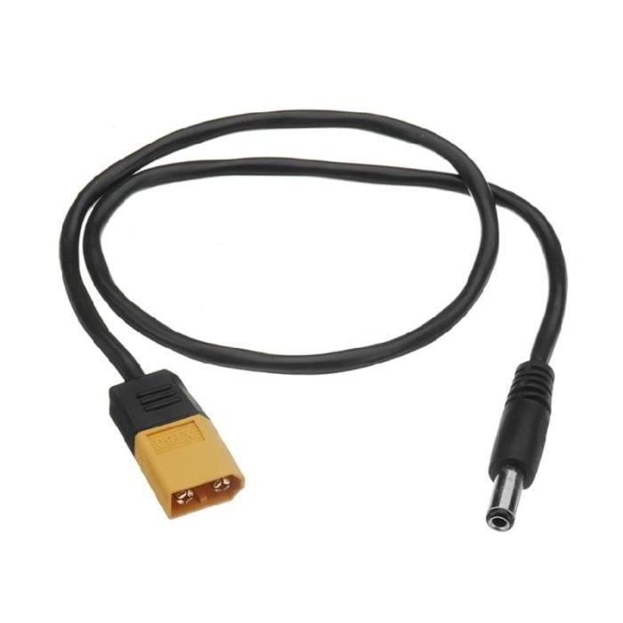 RIIEYOCA Connecteur XT60 à DC5525 à 90 Degrés, Connecteur DC5525 XT60 Mâle à Mâle à Angle Droit sans Adaptateur de Fil pour Voiture RC, Drone FPV, Batterie LiPo, etc. (2 pièces