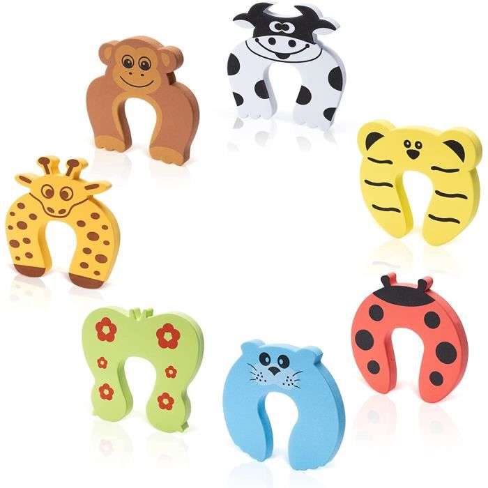 6 Blocs-porte En Mousse Anti-pincement – Formes Animaux Mignons, Sécurité Enfants Et Adultes