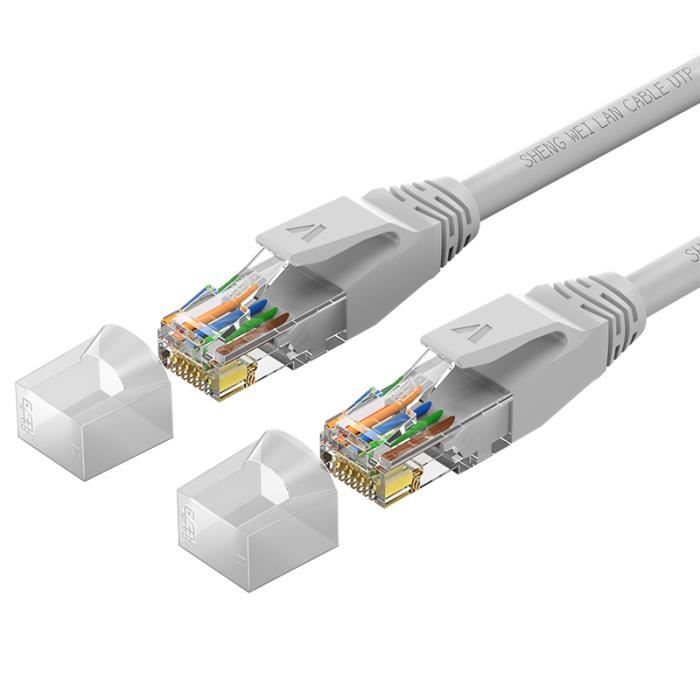 Câble Ethernet Cat 5 Bewinner Cat 5 - Rallonge de puissance - Câble Ethernet double en un - 5 Câble Ethernet Cat 5 Bewinner Cat 5 - Rallonge de puissance - Câble Ethernet double en un - 5