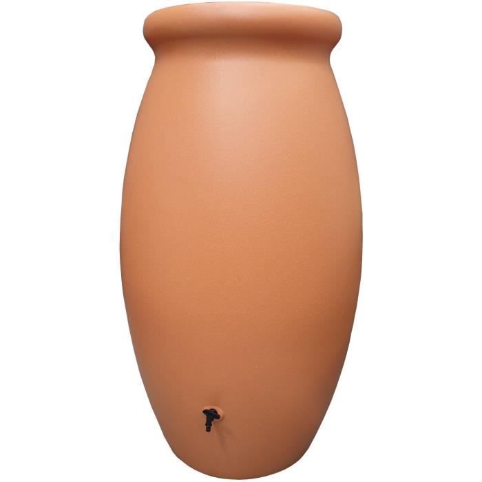 Récupérateur deau JARRE TOSCAN - Plastique - Couleur terre cuite - Ø80 x 143 cm - 500L - BELLI