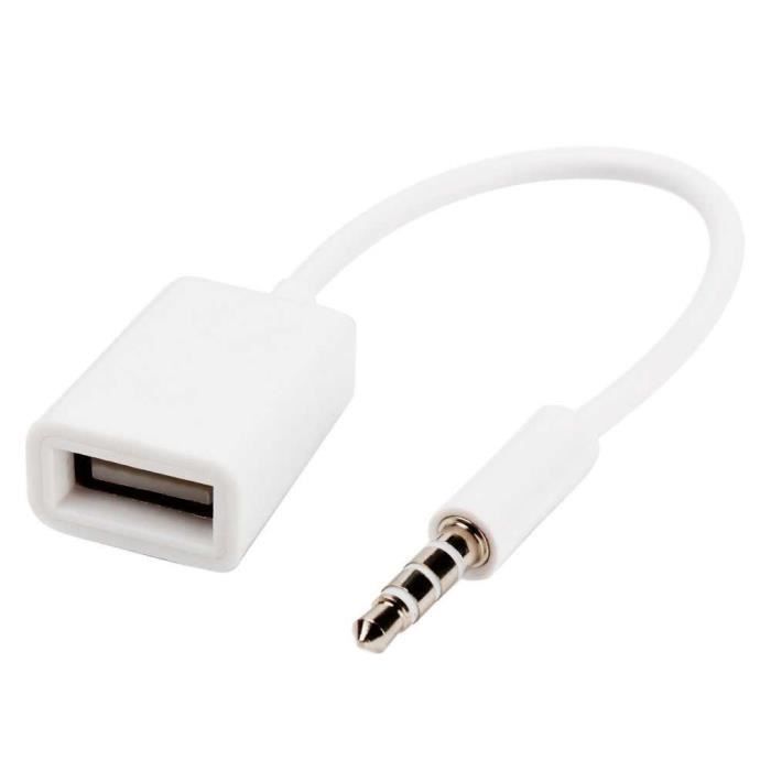 CABLING® auxiliaire vers USB prise jack audio auxiliaire 3,5 mm