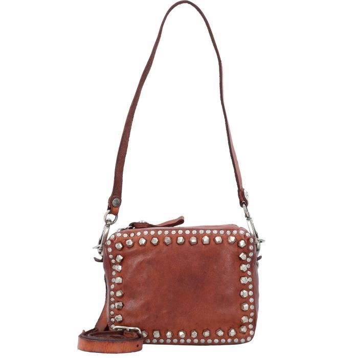 Sac à Épaule CAMPOMAGGI Cognac - 100% Cuir - Modèle Traditional Zefiro Bucket Bag Mini - Neuf Avec étiquettes