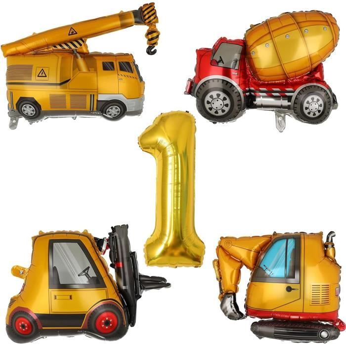 Serviettes En Papier Thème Chantier - 40 Pièces 17x17 Cm - Décoration Anniversaire Enfant (Pelleteuse, Bulldozer)