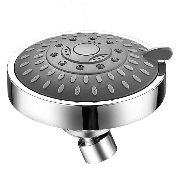 Pommeau De Douche Haute Pression 5 Modes - Universel BSP 1/2", Buses En Silicone Anti-calcaire, ABS/TPR Chromé - Économie D'eau, Facile à Installer