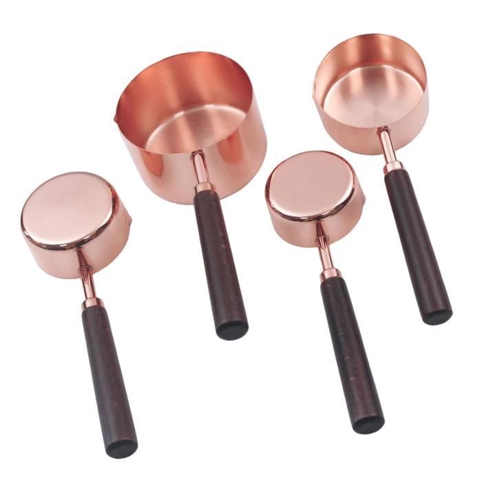 Cuillères de mesure en acier inoxydable avec manche en bois doré, outils de cuisson, sucre, sel, cuillère à épices, accessoires de cuisine 15 Cuillères de mesure en acier inoxydable avec manche en bois doré, outils de cuisson, sucre, sel, cuillère à épices, accessoires de cuisine 15