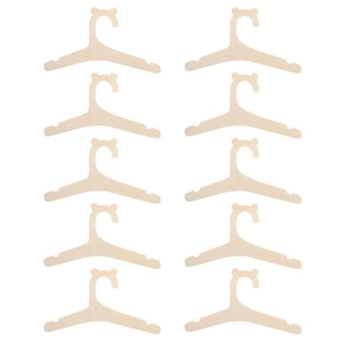 Dzmuero 20 Cintres Bois Pour Bébé - Design Rainuré & Mignon - Idéal Chambre Enfant