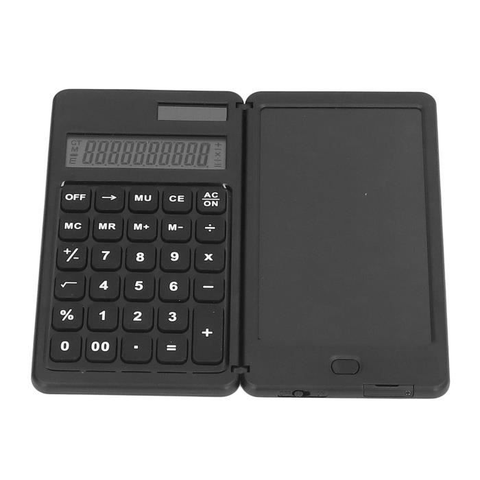Calculatrice Avec Tablette D'écriture LCD 15,24 Cm - Pliable, Double Alimentation Solaire/pile - Pour Bureau Et école