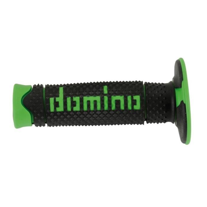 Poignée noire et verte Ã˜22/24mm Domino Full Grip A26041C5240A7-0 pour moto 50 à boite