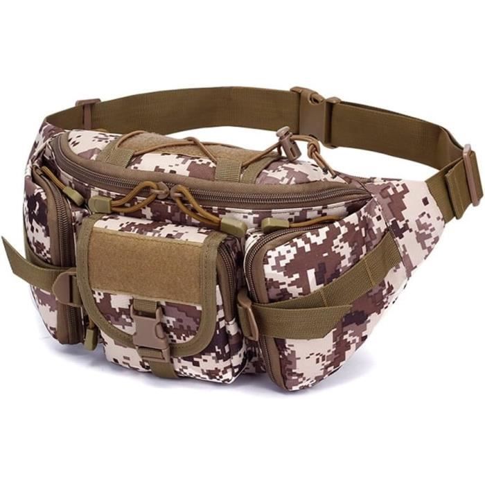 CREATOR Sac Banane Tactique Militaire Pour Homme - Grand Sac Banane Pour La Vie Quotidienne, Le Cyclisme, Le Camping, La Randonnée, La Chasse, La Pêche, Marron, Taille L