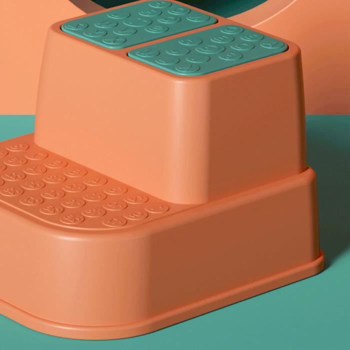 MAGICLULU 2 Pièces Tabouret De Toilette Antidérapant En Plastique - Escabeau Compact Pour Salle De Bain Et Enfants, Design Amusant Et Facile à Ranger
