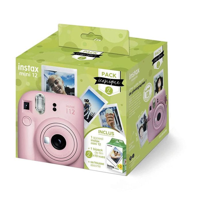 FUJIFILM Appareil Photo Instantané Instax Mini 12 Rose pack iconique Cdiscount Appareil Photo
