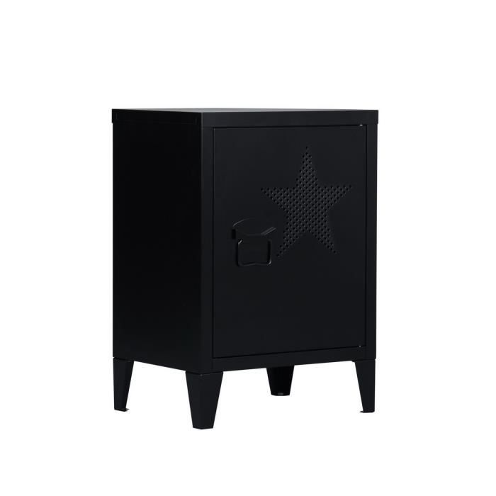 FurnitureR Table de Chevet Meuble de Rangement 2 Etagères en Métal Noir FurnitureR Table de Chevet Meuble de Rangement 2 Etagères en Métal Noir