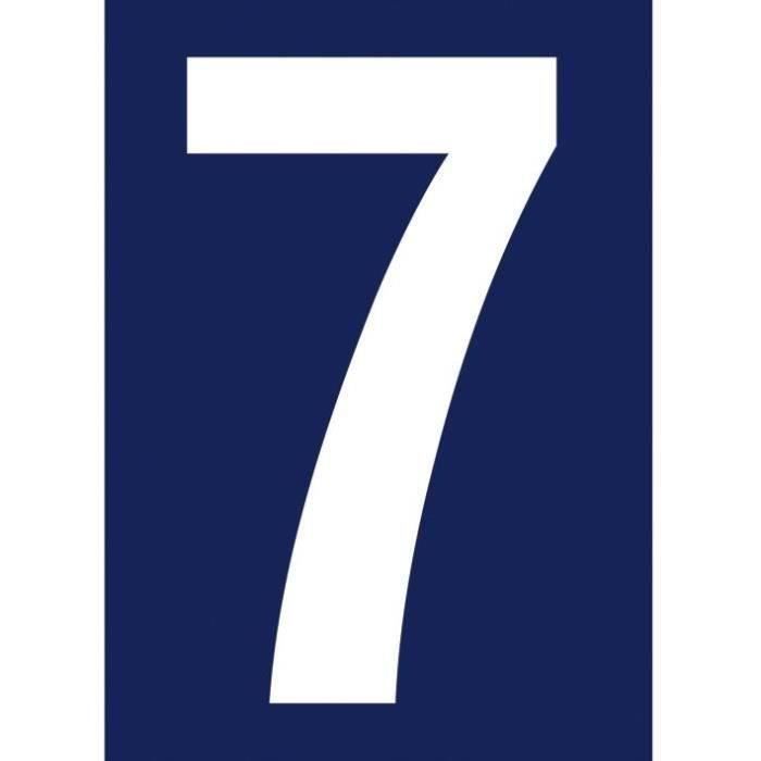 Chiffre adhésif N° rue 7 sur carte