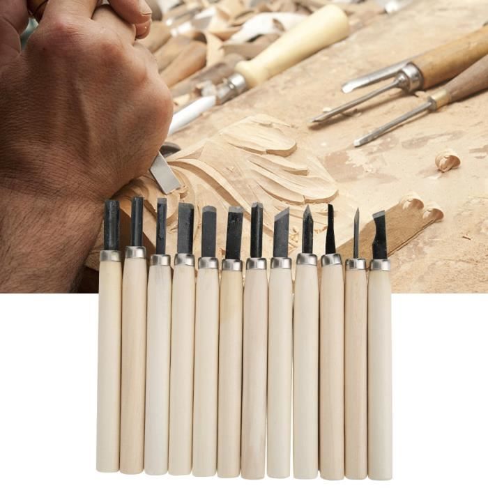 Peddinghaus 7000200001 Set De 5 Ciseaux à Bois Avec Manche En Bois - Biseau 25° - Qualité Premium