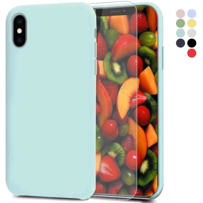 Coque Silicone Souple + Verre Trempé Pour IPhone XS MAX Noir - Marque Little Boutik, Neuf