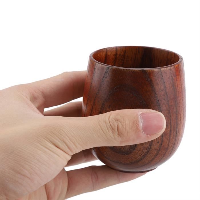 Tasse En Bois Naturel Grande Capacité - Style Rétro Pour Bière, Thé, Lait - Neuf