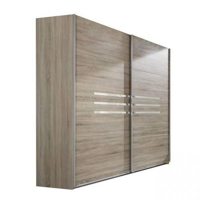 Armoire Chambre Penderie Porte Coulissante Marron Profondeur 50 Cm