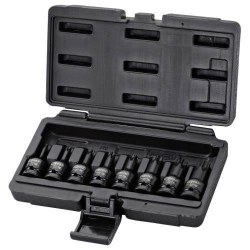 Jeu de douilles à chocs - KSTOOLS - 8 pcs - TORX® - Chrome-Molybdène - Coffret de rangement