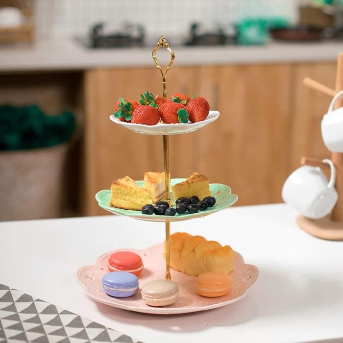 Présentoir à gâteaux porcelaine 2 étage