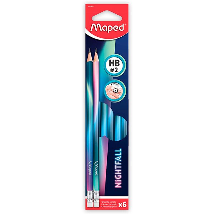 Maped Coffret Cadeau Nightfall 11 Pièces – Ciseaux, Feutres, Stylo 4 Couleurs, Crayons Couleur, Taille-Crayon – Collège Lycée