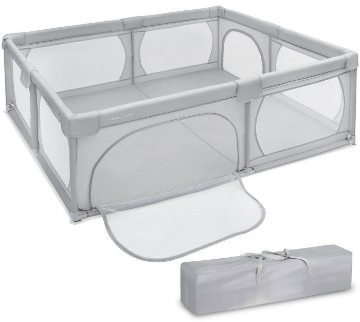 Moby-System Parc B&eacute;b&eacute; Pliable 200 x 180  X 68 gris