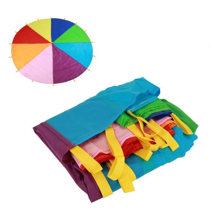 Parachute de jeu en plein air Parachute arc-en-ciel multicolore pour