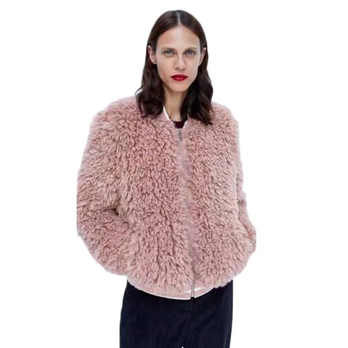 Manteau effet on sale mouton rose