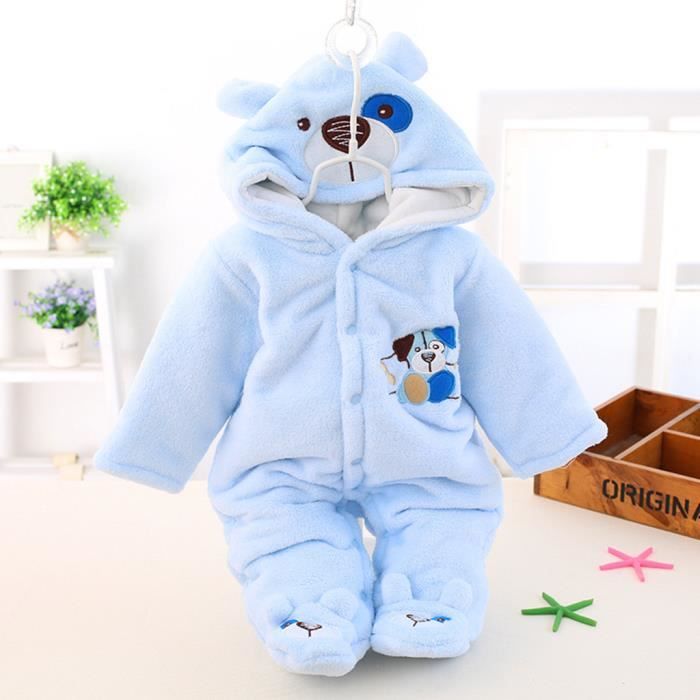 Manteau De Garcon Nouveau Ne Bebe Garcon Garcons Filles A Manches Longues Dessin Anime Polaire A Capuche Barboteuse Combinaison Bleu Achat Vente Manteau Caban Cdiscount