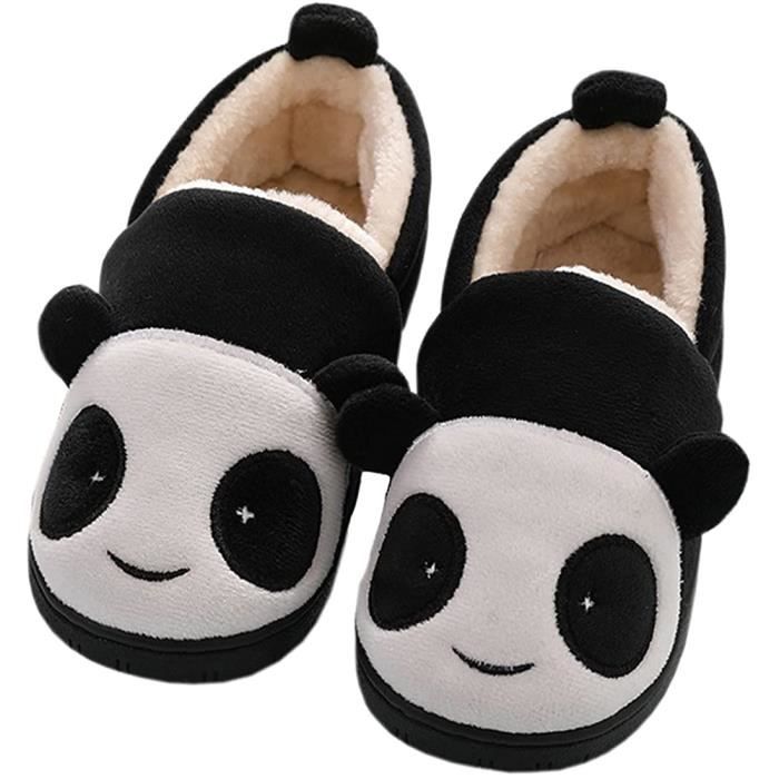 Chaussons de Maison Enfant Fille Garçon Peluche Panda - Blanc - Taille 26-27  blanc - Cdiscount Chaussures