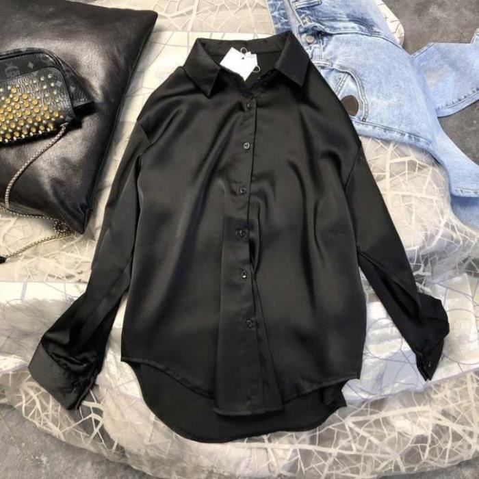 Chemisette Femme NIFE K33 - Manches Courtes Ballon - Gris Et Noir - Taille 44 (2XL) - Neuve Avec étiquettes - Fabriqué En Pologne